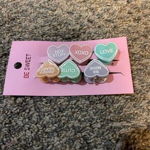 Heart-Shaped Hair Clips Set
